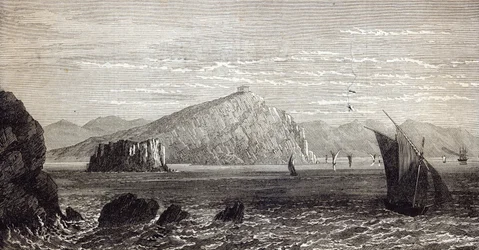 Cabo Colonna, con ruinas del Templo de Minerva, costa de Grecia, de 